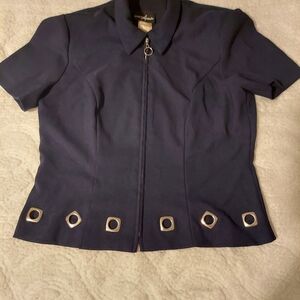 Positive Attitude Navy Blazer with Silver Details